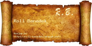 Roll Benedek névjegykártya